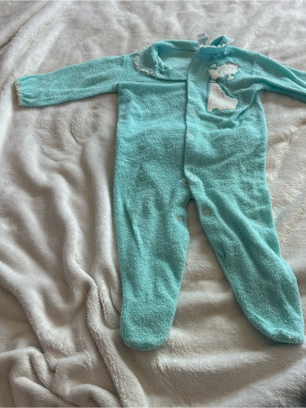 Mint Green Baby Footed One-Piece Sleeper